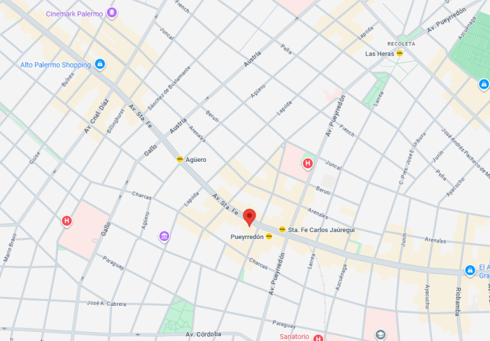 Mapa Av Snata Fe 2628, PALERMO - Buenos Aires
